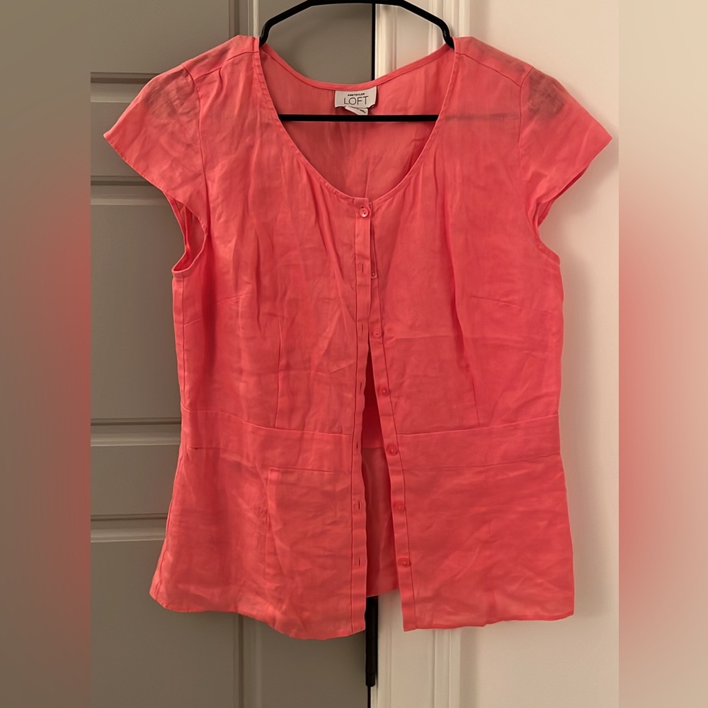 LOFT size 6 pink top